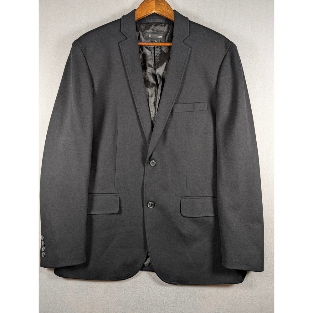 INC International Concepts Mens Slim Fit Stretch Blazer Sport Coat Black Large